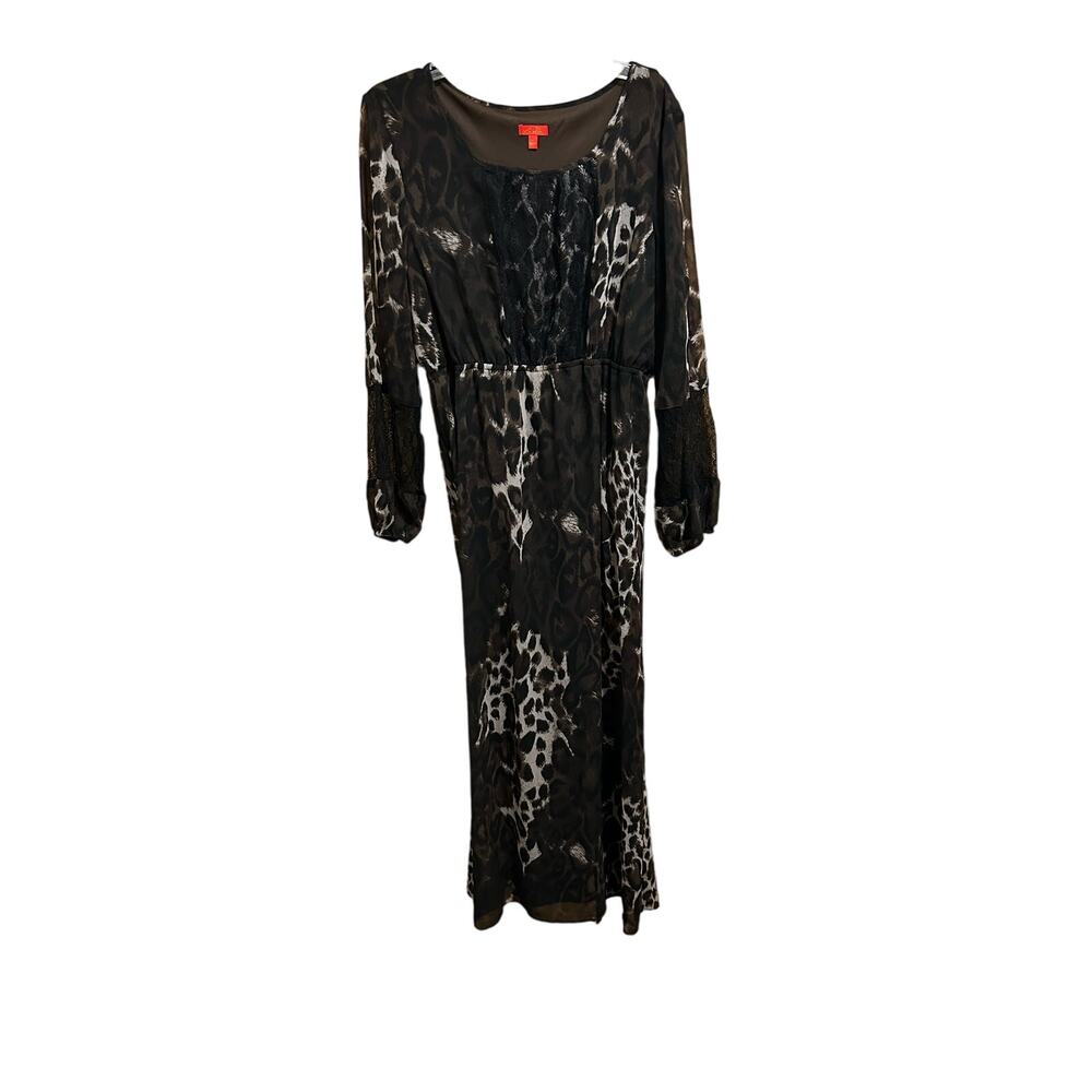 Beautiful Brown and White Dress with Lace Detail - Women’s XL